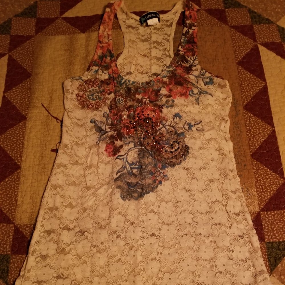 Cream Lace Tank